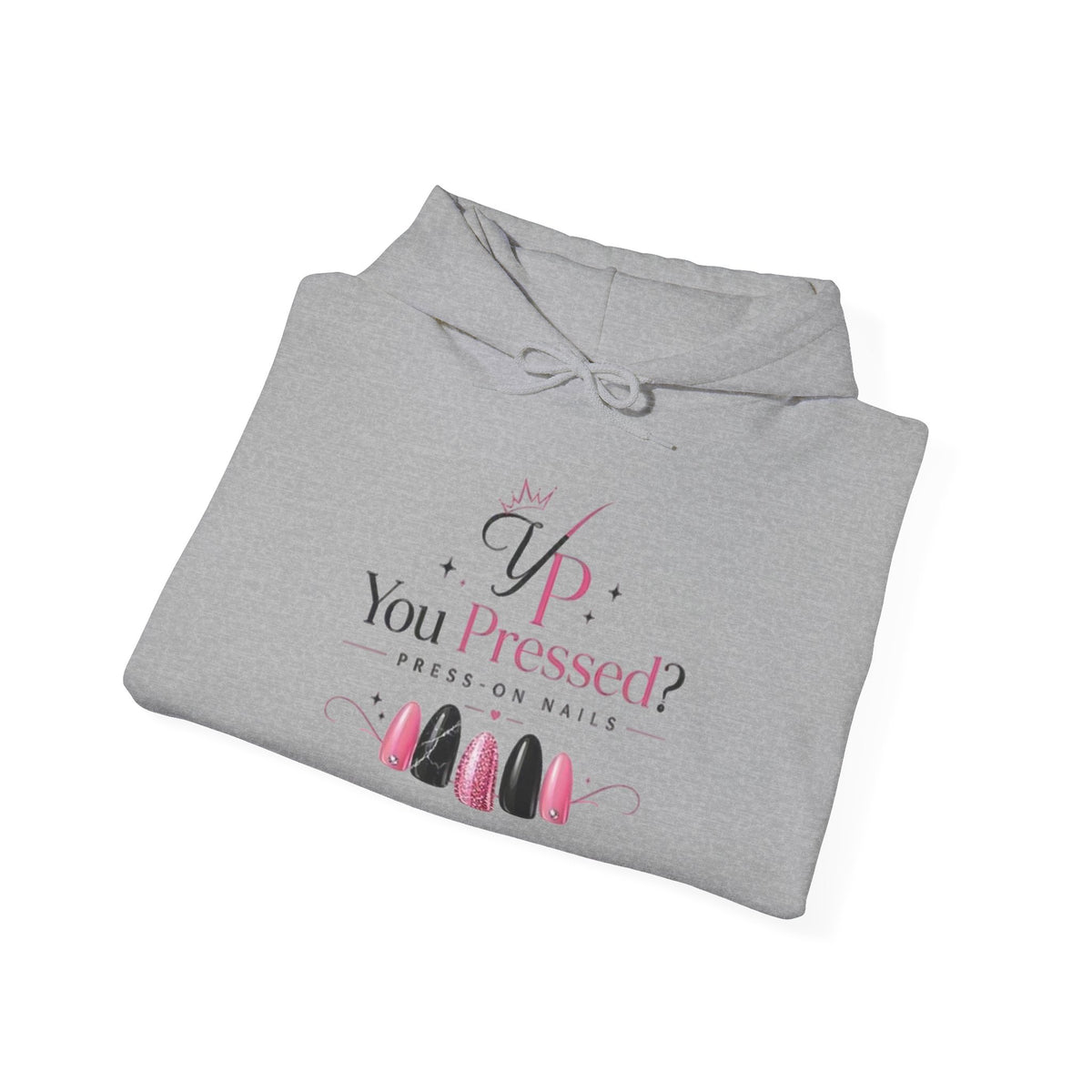 Hoodie — "You Impressed?" Pink Nail Art Graphic Hoodie