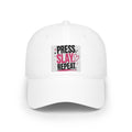 Press Slay Repeat Baseball Cap — Trendy Makeup Artist Hat