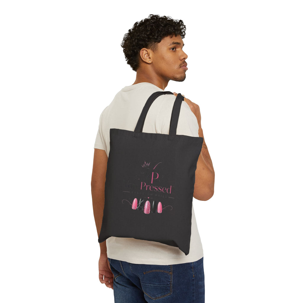 Nail Technician Tote Bag — 'Nail Therapist' Small Logo Cotton Canvas Tote