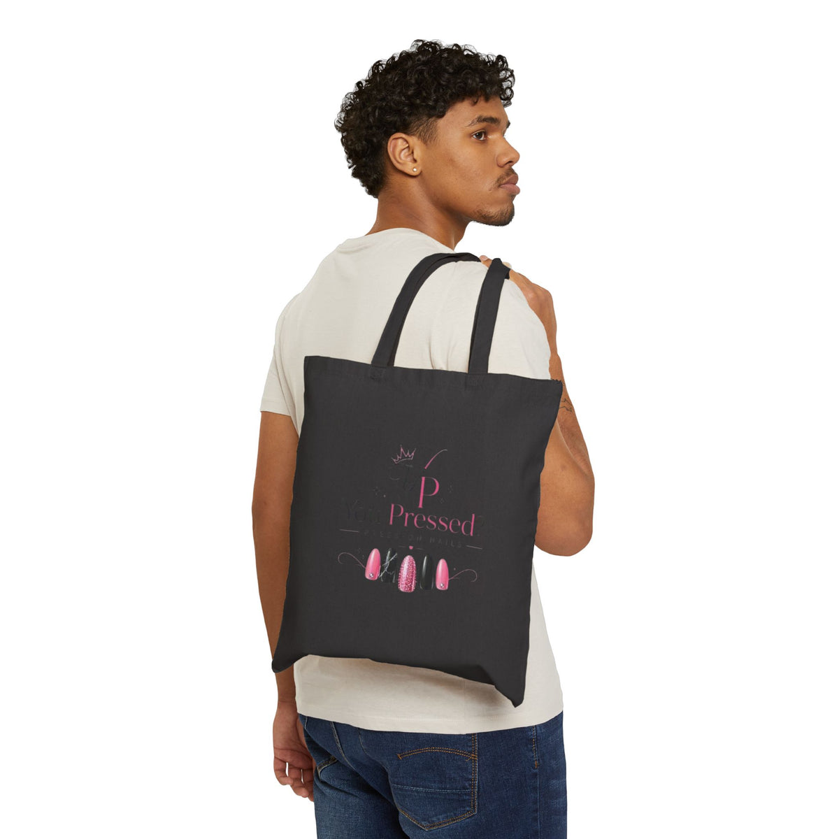 Nail Technician Tote Bag — 'Nail Therapist' Small Logo Cotton Canvas Tote